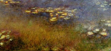  panel painting - Agapanthus center panel Claude Monet Impressionism Flowers